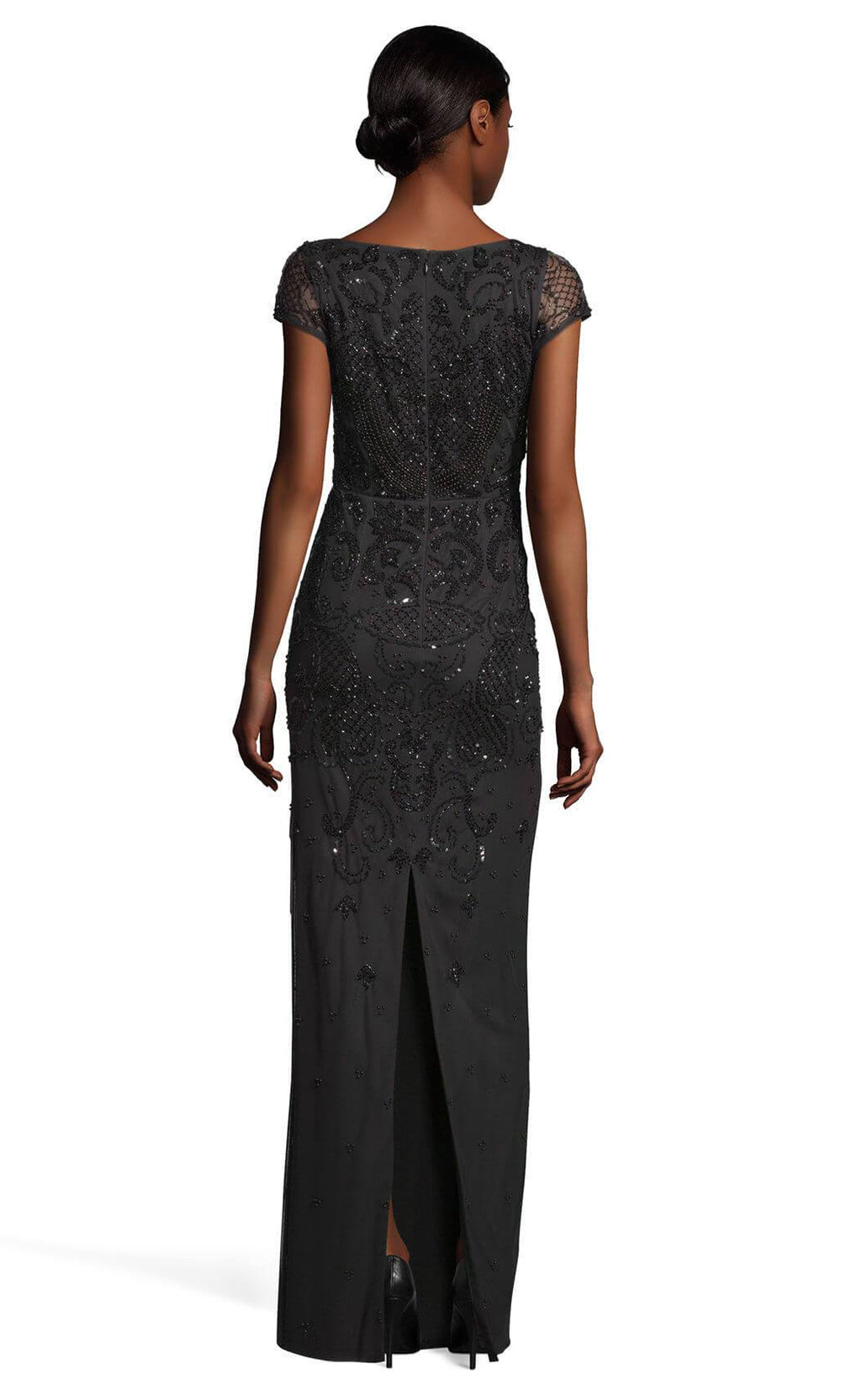 Adrianna Papell - AP1E204272SC Scoop Neck Embellished Long Dress