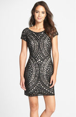 Adrianna Papell - Short Sleeve Beaded Sheath Dress 41902260SC