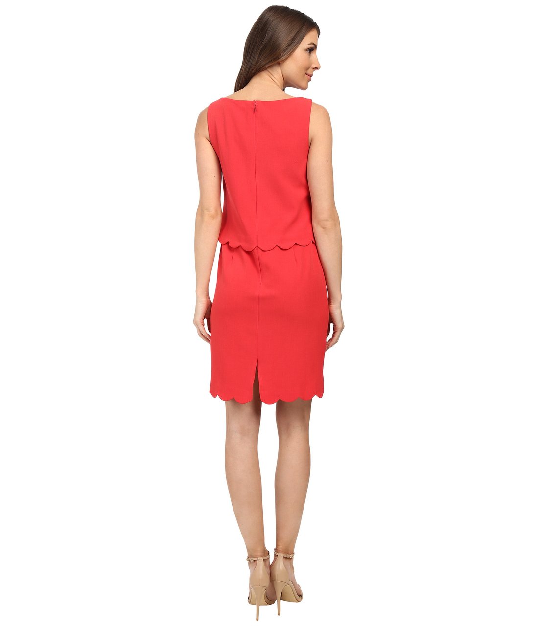 Adrianna Papell - 12242070SC Sleeveless Scallop Hem Popover Dress