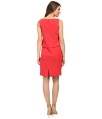 Adrianna Papell - 12242070SC Sleeveless Scallop Hem Popover Dress