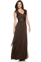 Adrianna Papell - V Neck Empire Tiered A-line Dress 81844461SC