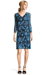 Adrianna Papell - AP1D100673SC V-Neck Floral Sheath Dress