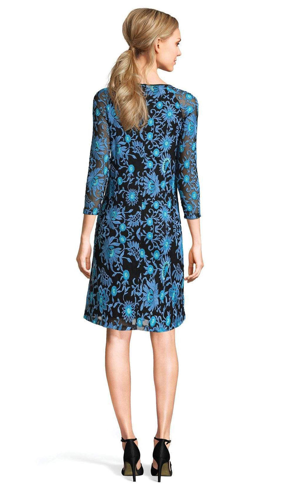 Adrianna Papell - AP1D100673SC V-Neck Floral Sheath Dress