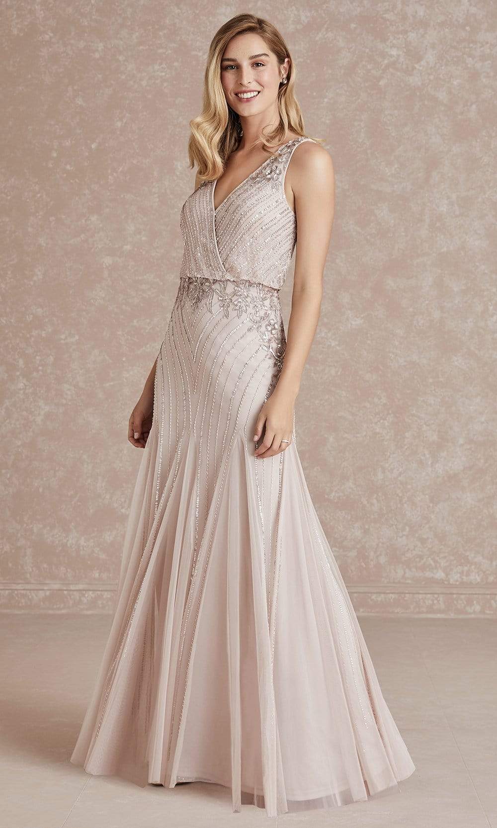Adrianna Papell Evening - Sleeveless Blouson Bead Embellished Dress 40280SC