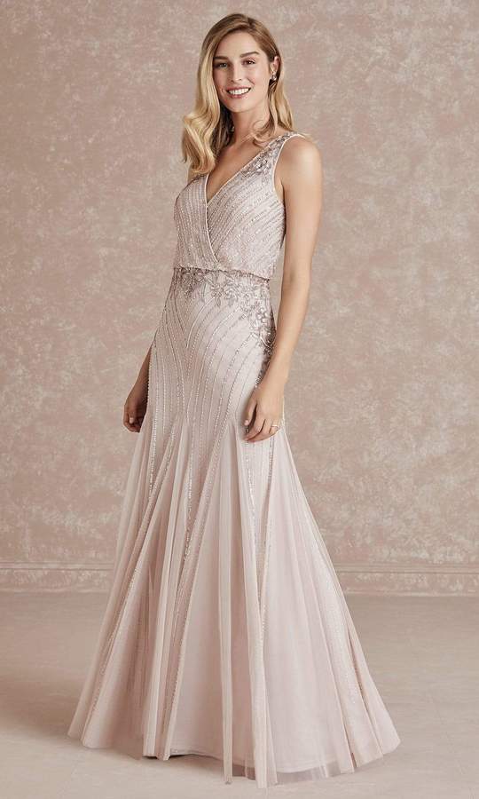 Adrianna Papell Evening - Sleeveless Blouson Bead Embellished Dress 40280SC