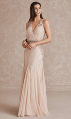 Adrianna Papell Evening - Sleeveless Blouson Bead Embellished Dress 40280SC