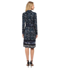 Adrianna Papell - 15246570SC Long Sleeve Snake Skin Print Dress