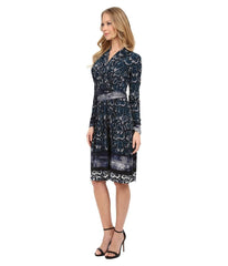 Adrianna Papell - 15246570SC Long Sleeve Snake Skin Print Dress
