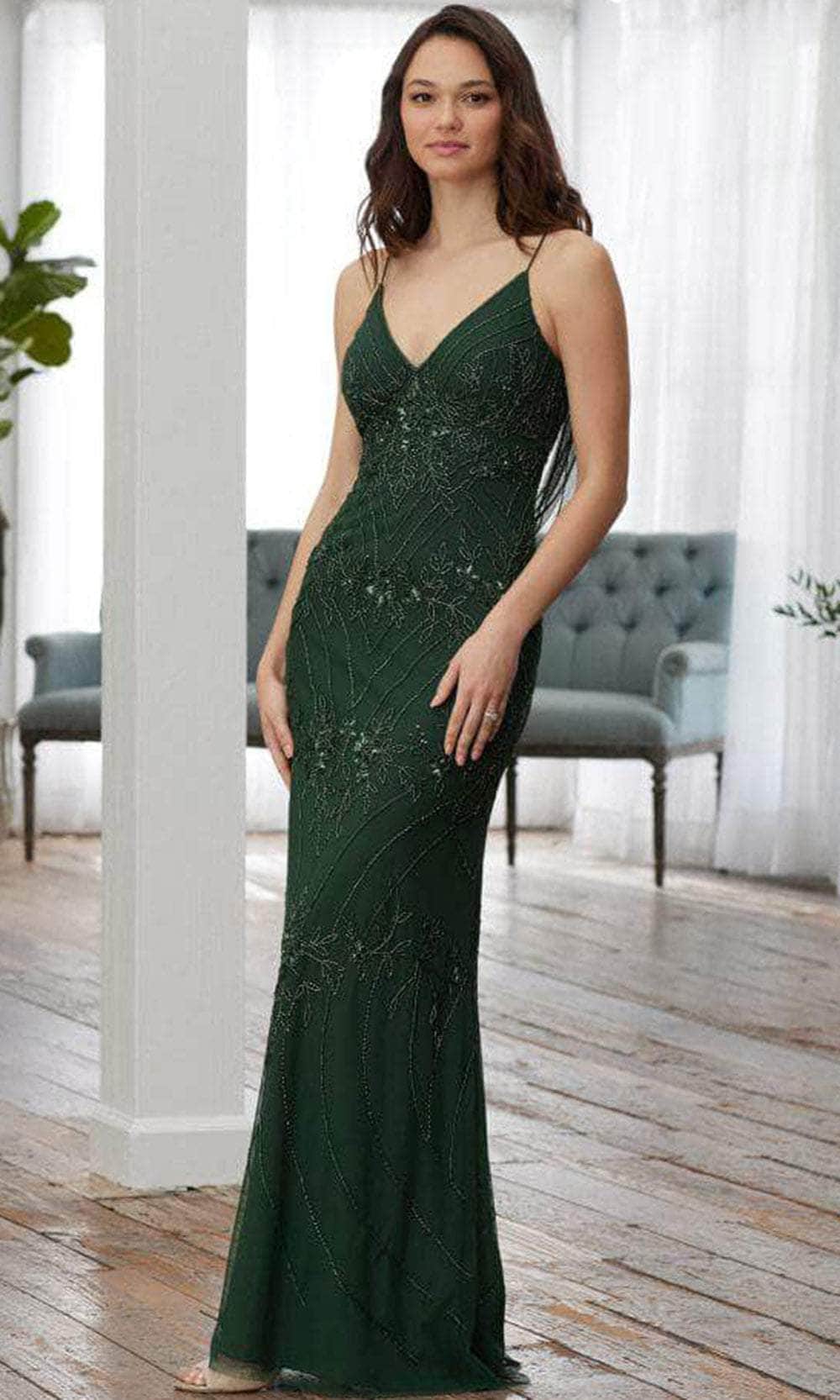 Adrianna Papell Platinum 40366 - Sleeveless V-neck Evening Dress