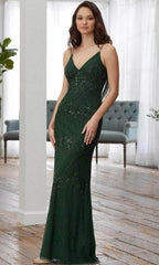 Adrianna Papell Platinum 40366 - Sleeveless V-neck Evening Dress