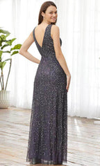Adrianna Papell Platinum 40372 - High Slit Evening Dress