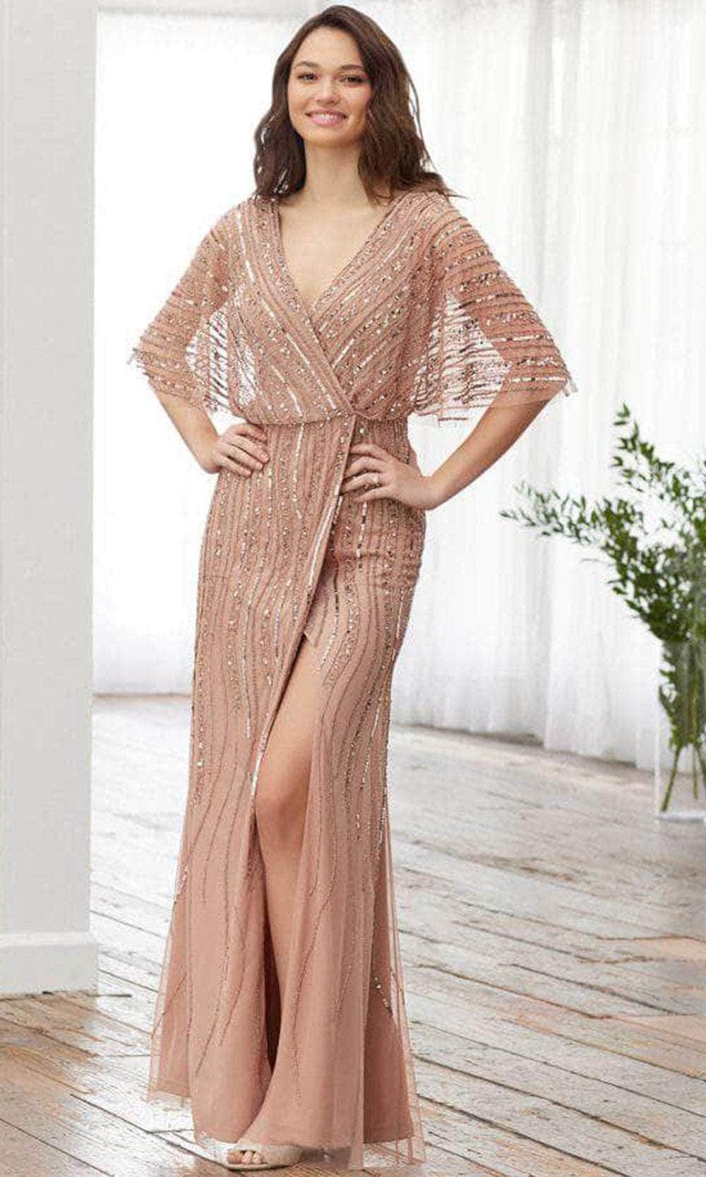 Adrianna Papell Platinum 40375 - Faux Wrap Evening Dress