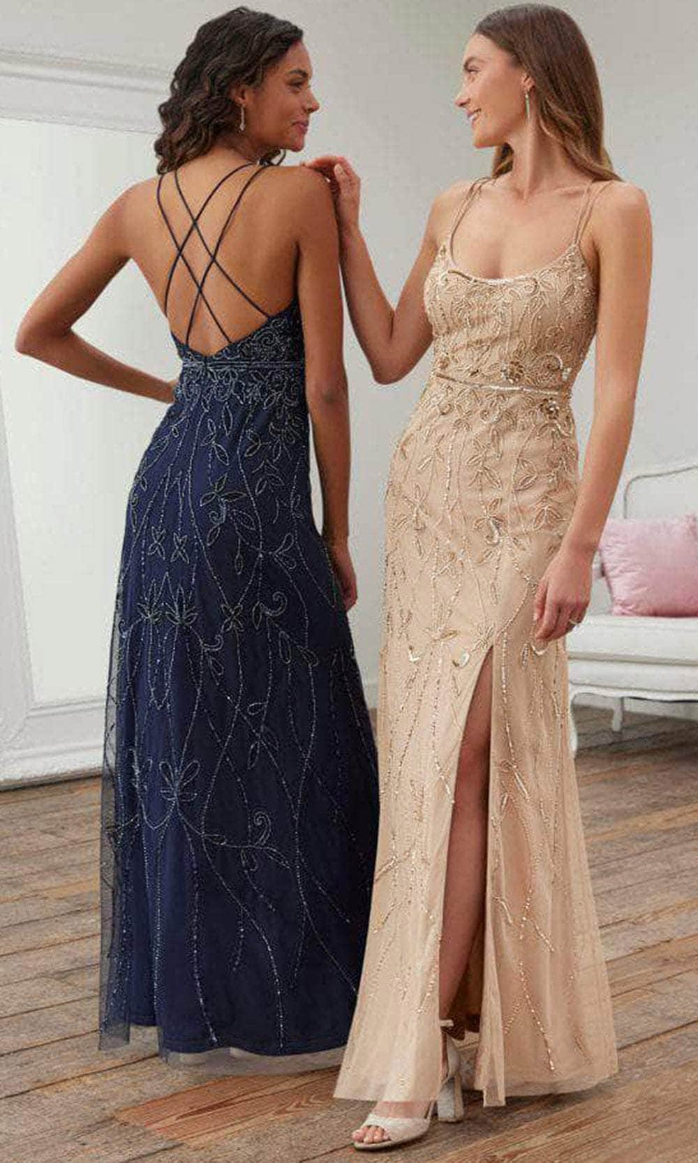 Adrianna Papell Platinum 40376 - Strappy Back Long Dress