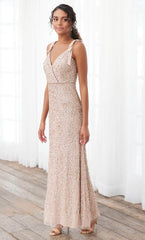 Adrianna Papell Platinum 40397 - Beaded A-Line Long Dress
