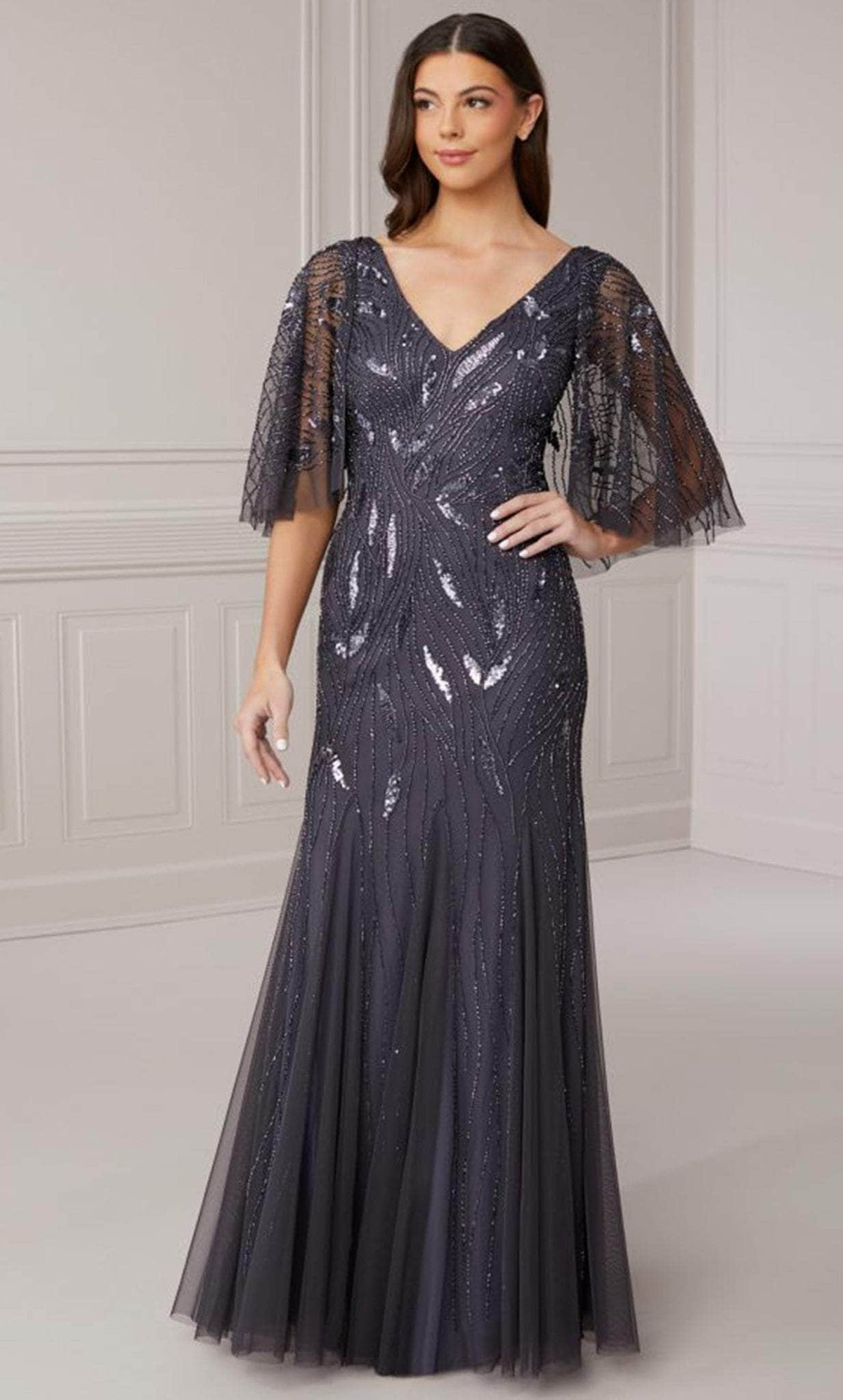Adrianna Papell Platinum 40417 - V-neck Dress