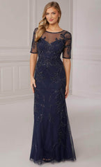 Adrianna Papell Platinum 40421 - Illusion Beaded Gown