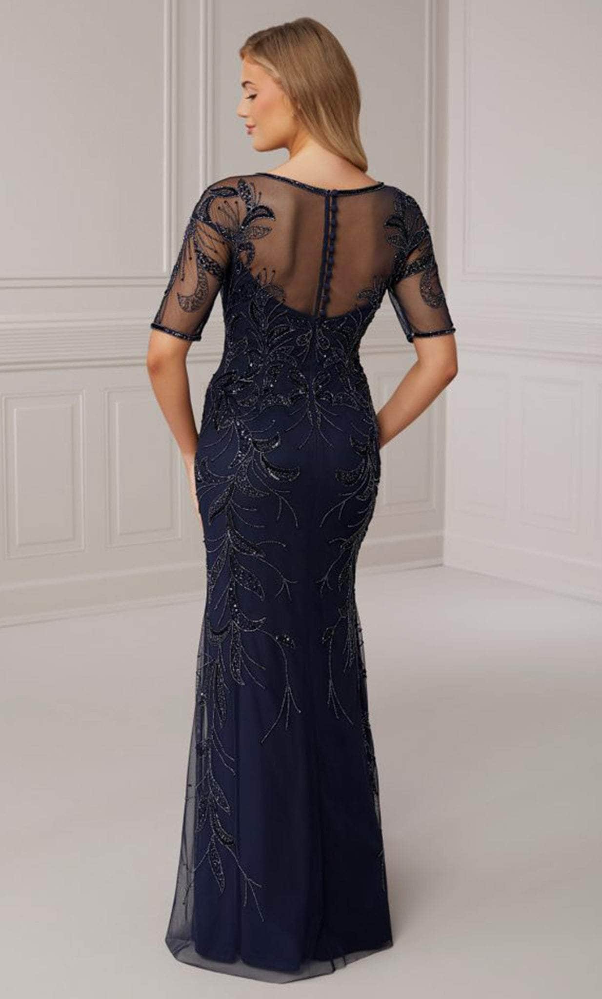 Adrianna Papell Platinum 40421 - Illusion Beaded Gown