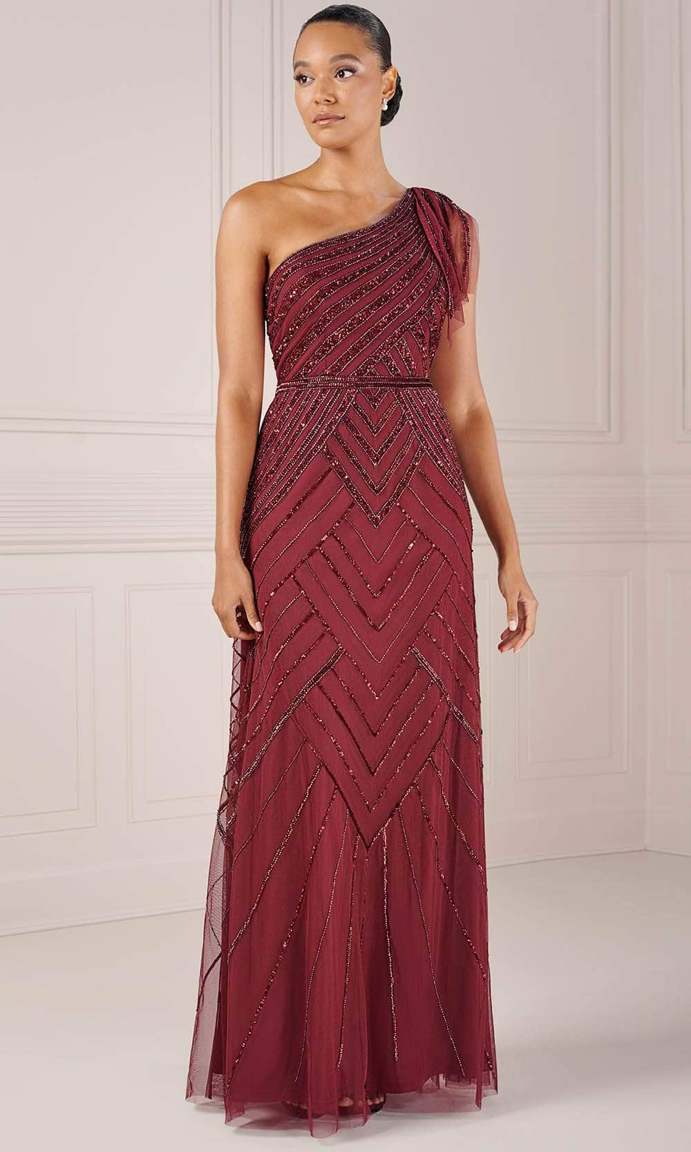 Adrianna Papell Platinum 40432 - One-Sleeve Sequin Dress