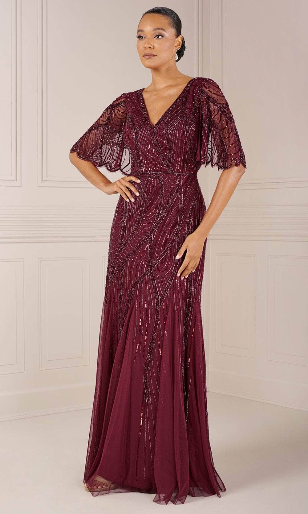 Adrianna Papell Platinum 40436 - Flutter Beaded Dress