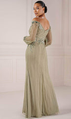 Adrianna Papell Platinum 40437 - Beaded Bishop Sleeve Dress