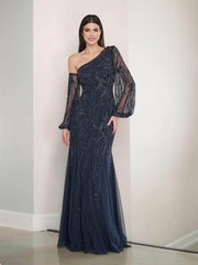 Adrianna Papell Platinum 40464 - Beaded One Shoulder Gown