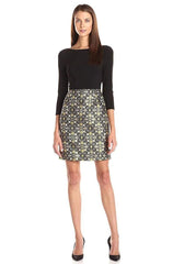 Adrianna Papell - Quarter Sleeve Geo-Print Skirt Dress 191913970SC