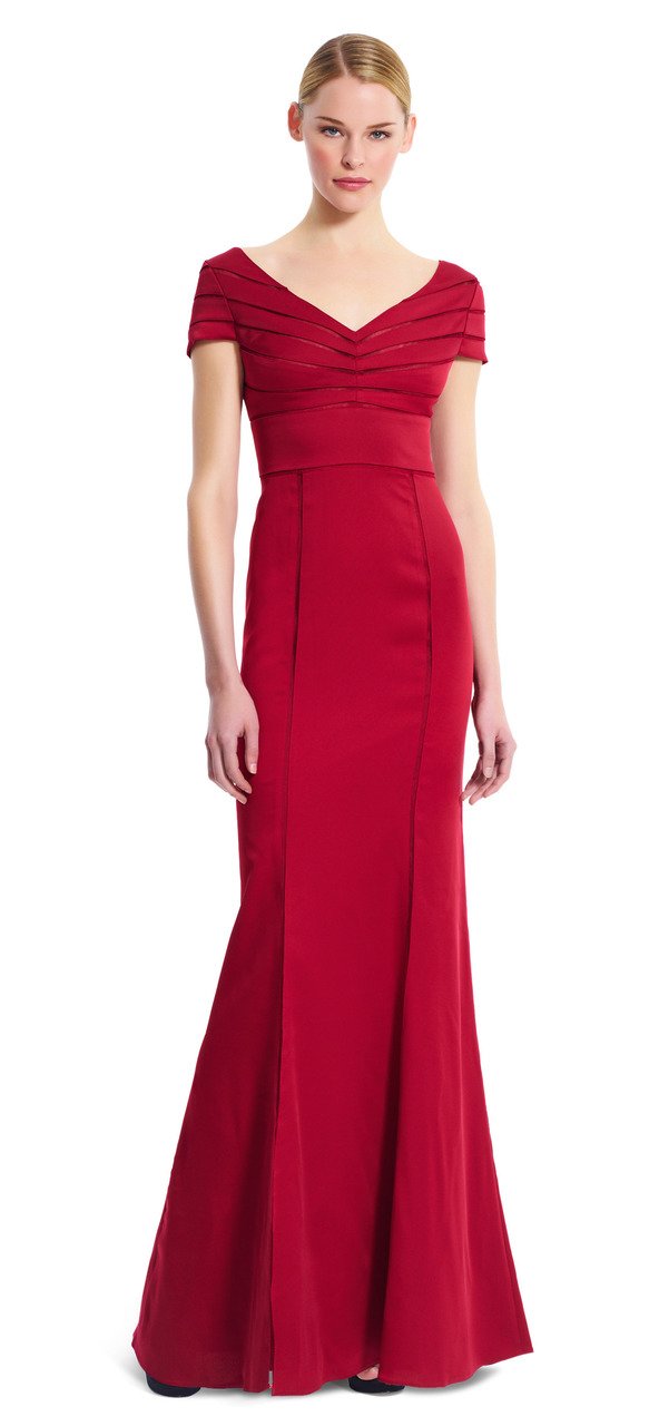 Adrianna Papell - 81909150 Short Sleeve Seamed Evening Dress