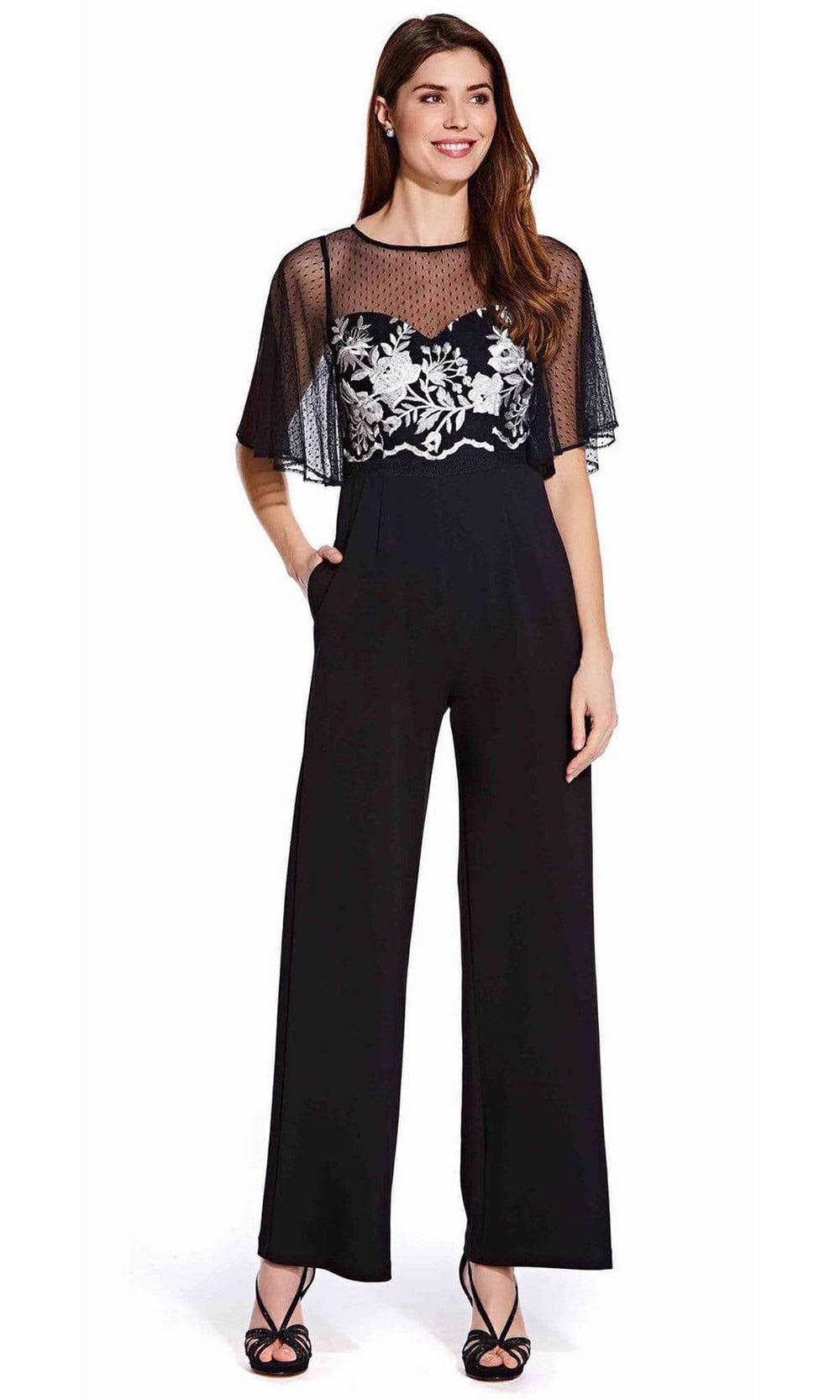 Adrianna Papell - AP1E205755SC Flutter Sleeves Jumpsuit