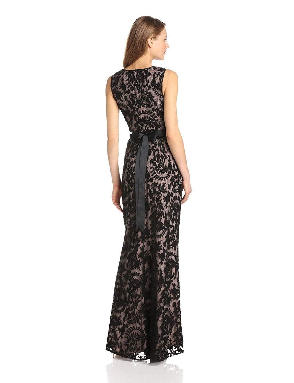 Adrianna Papell - Long Jewel Neck Lace Sheath Dress 81883180SC