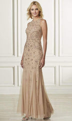 Adrianna Papell Platinum - Embellished Jewel Fitted Trumpet Dress 40183SC