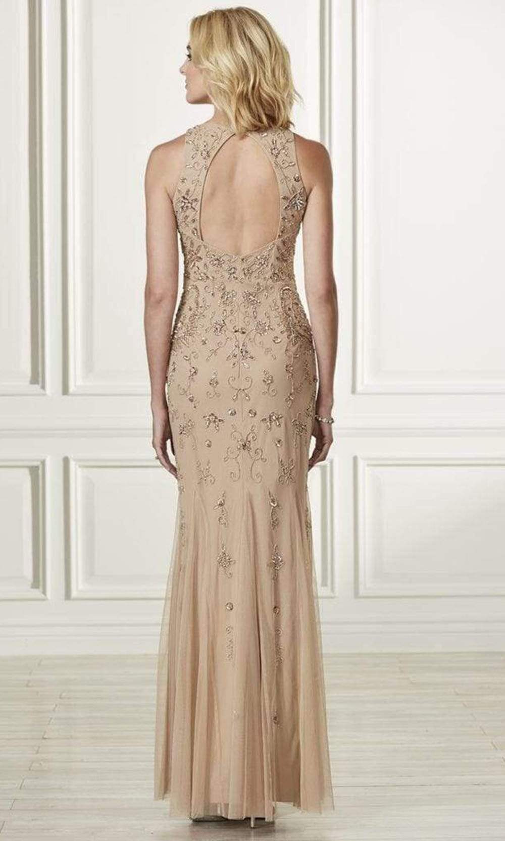 Adrianna Papell Platinum - Embellished Jewel Fitted Trumpet Dress 40183SC