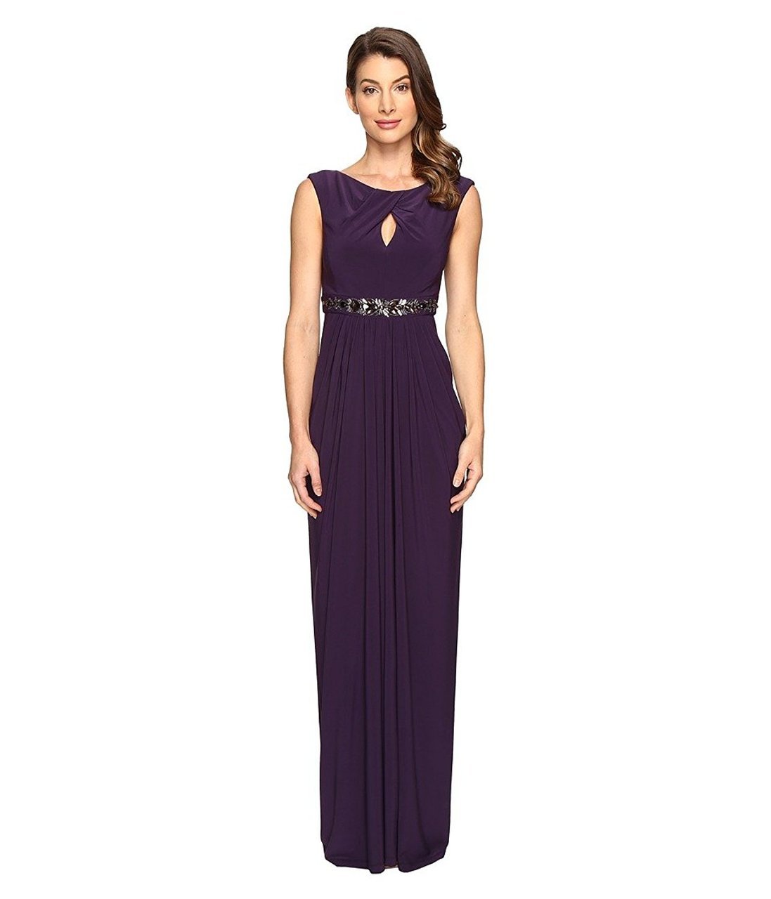 Adrianna Papell - Cross-Front Cutout Bodice Long Gown AP1E201175SC