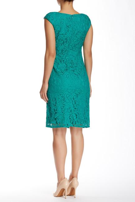 Adrianna Papell - Notched Shirred Lace Dress 15241840SC