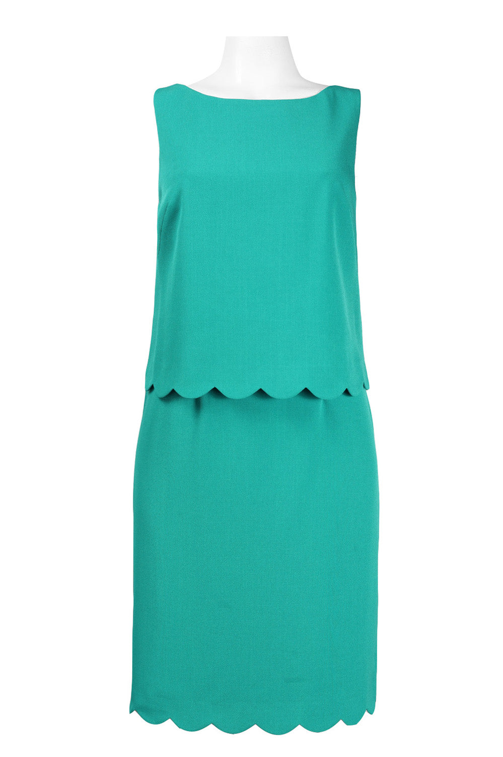Adrianna Papell - 12242070SC Sleeveless Scallop Hem Popover Dress