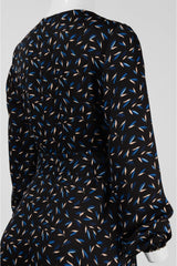 Adrianna Papell - Long Bishop Sleeve Leaf-Print Wrap Dress 14243910SC