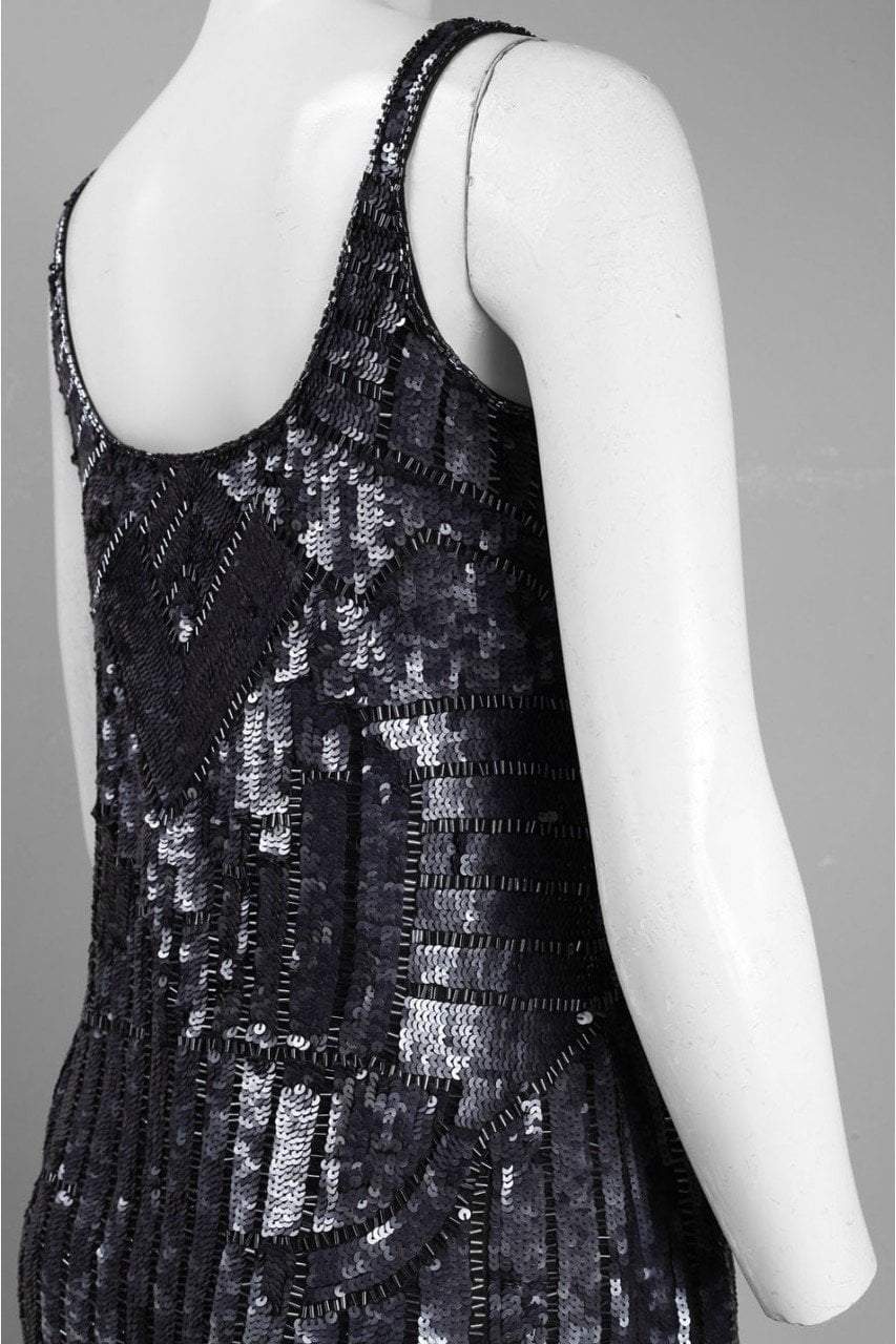 Adrianna Papell - 41886030SC Scoop Neck Sequined Short Dress