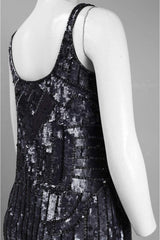 Adrianna Papell - 41886030SC Scoop Neck Sequined Short Dress