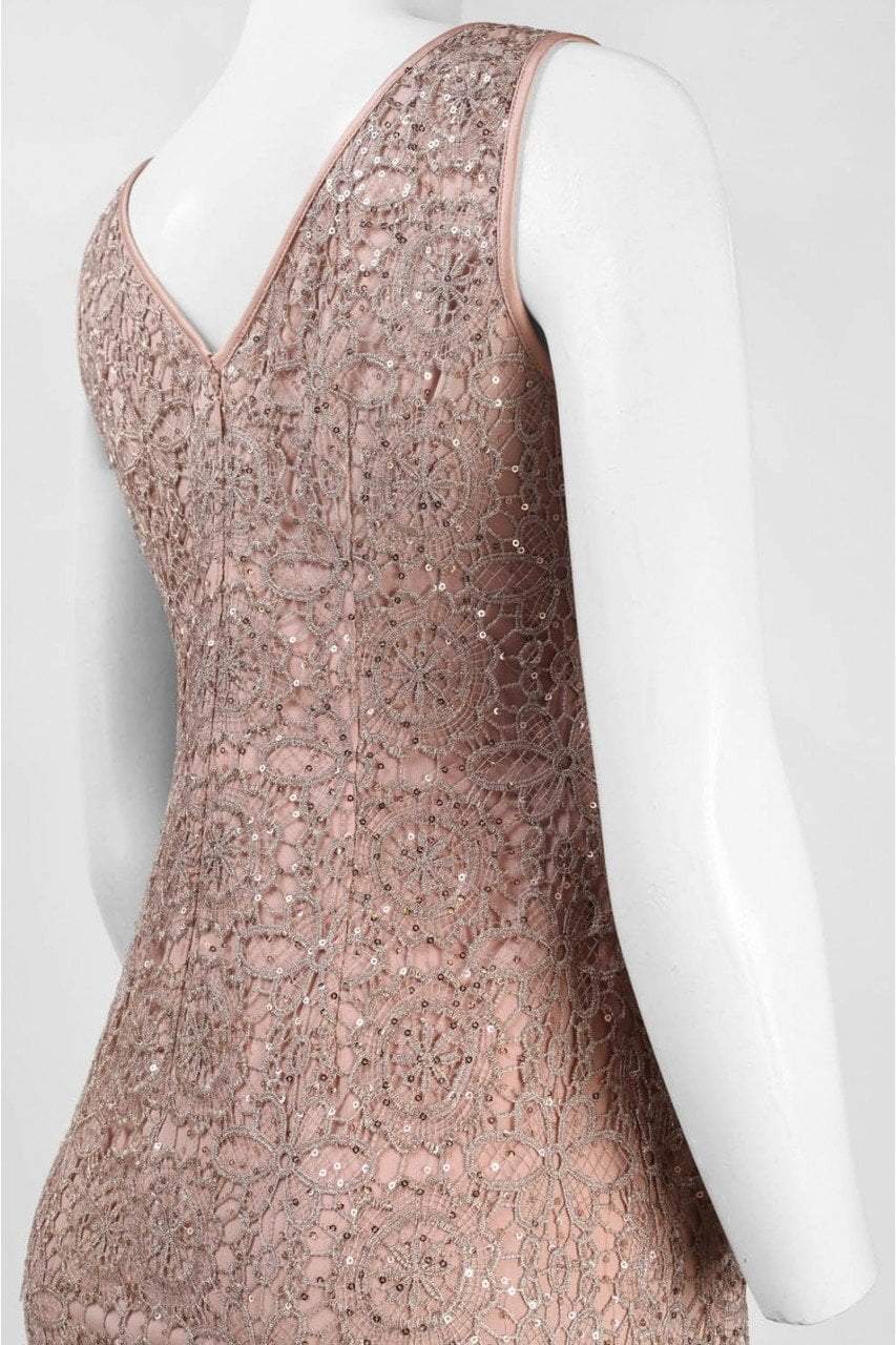 Adrianna Papell - 41889112SC Sequined Lace Fitted Dress
