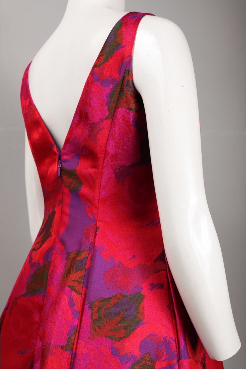 Adrianna Papell - Floral Printed Pleated A-line Dress 41889270SC
