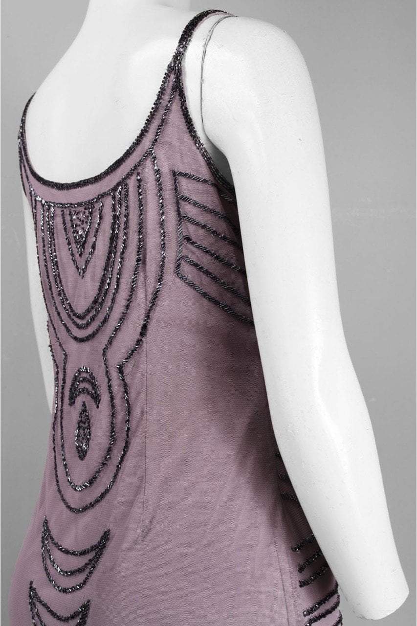 Adrianna Papell - 41906220SC Geometric Detailed Scoop Neck Dress