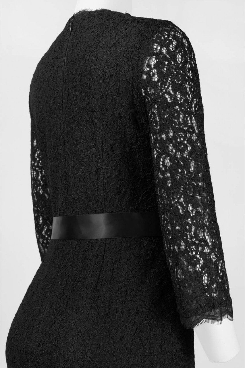 Adrianna Papell - 41910400SC English Lace Scalloped Dress with Tie
