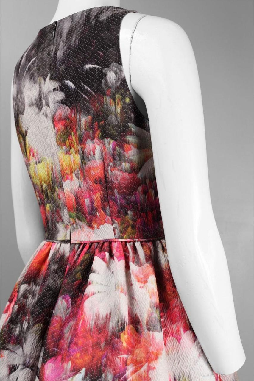 Adrianna Papell - Sleeveless Floral Printed Short Dress 41912000SC