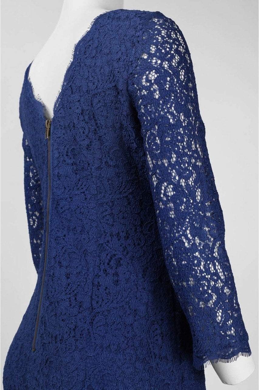 Adrianna Papell - 91880500SC English Lace Scallop Sheath Formal Dress