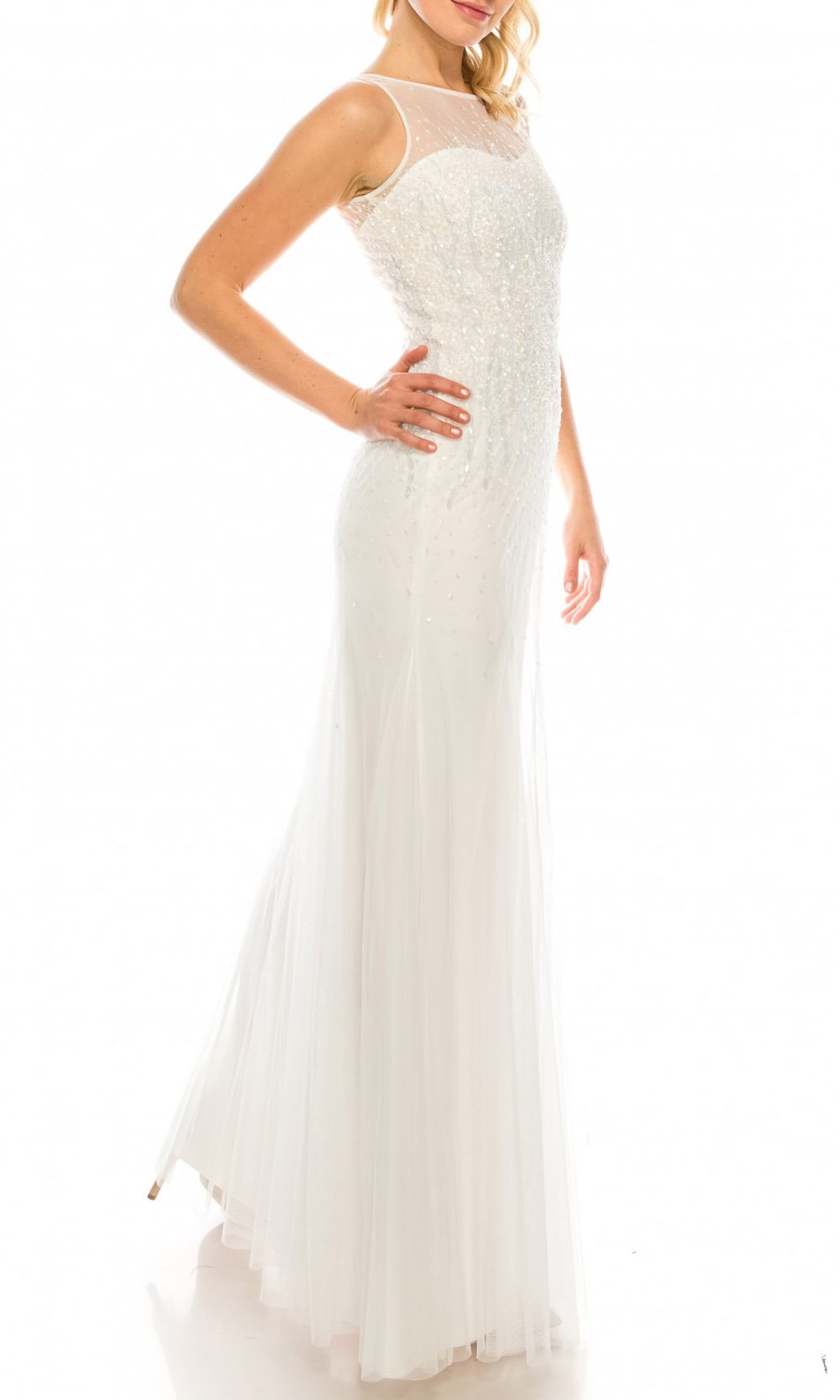 Adrianna Papell - 91892190 Sleeveless Beaded Illusion Long Dress
