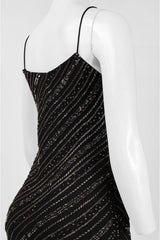Adrianna Papell - 91925920SC Embellished V-Neck Dress