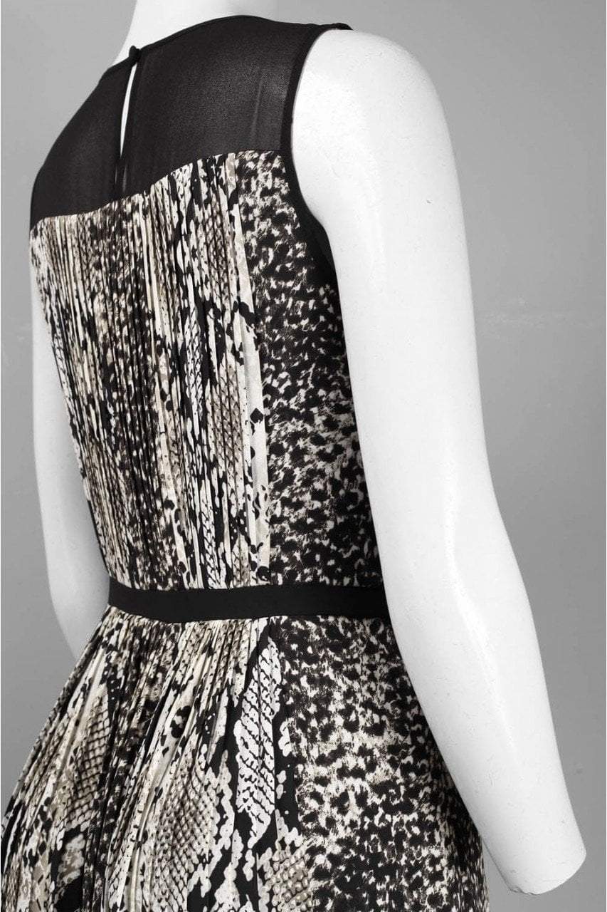 Adrianna Papell - Sheer Jewel Neck Animal Print Dress 16PD78030SC