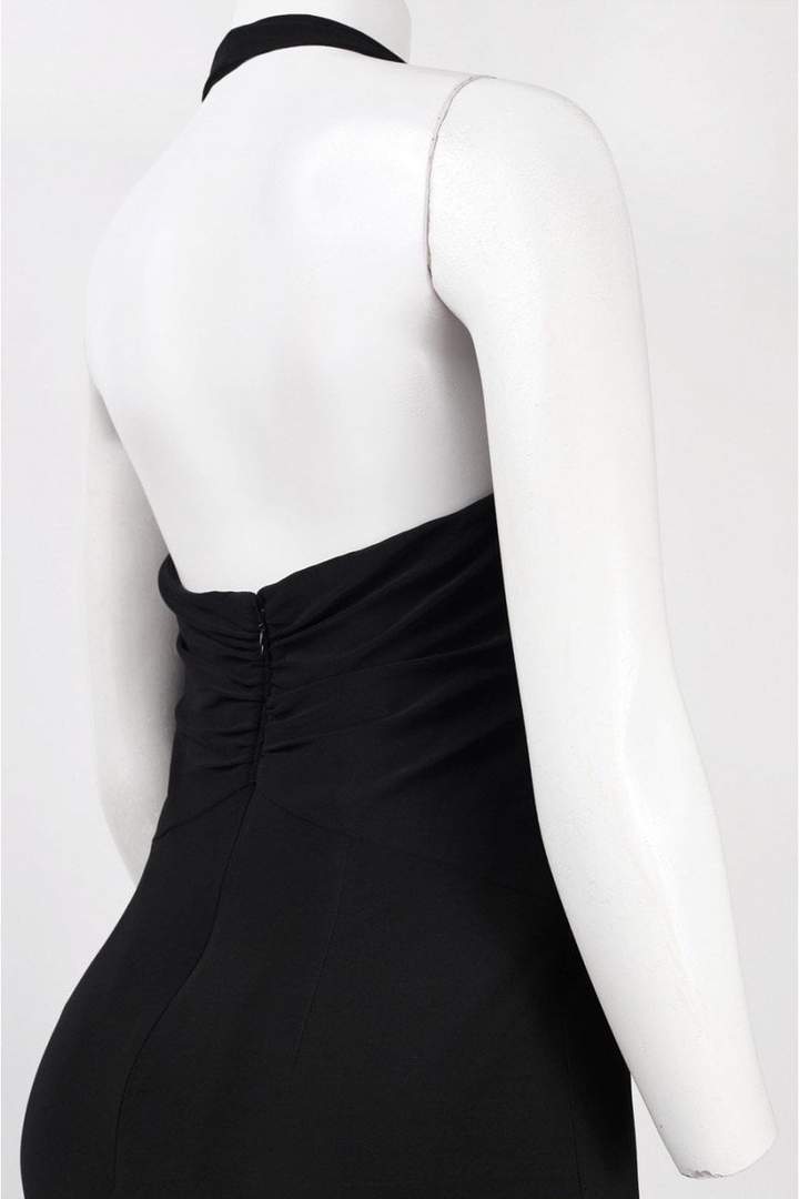 Adrianna Papell - 191915320SC Ruched Halter V-neck Jersey Dress