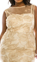 Adrianna Papell - AP1E203566WSC Sleeveless Illusion Neck Evening Dress