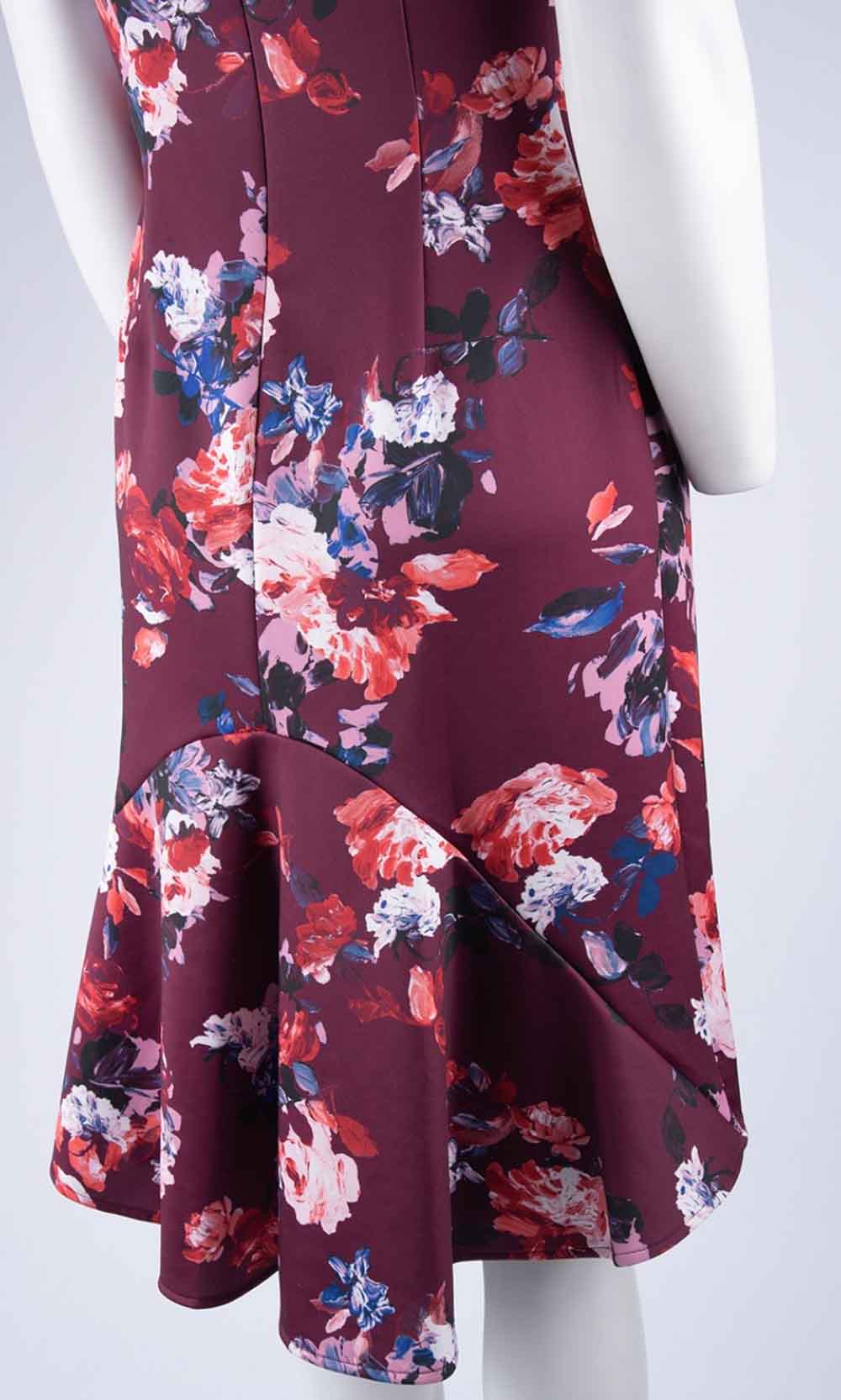 Adrianna Papell - AP1D102390SC Floral Print Bateau High Low Dress