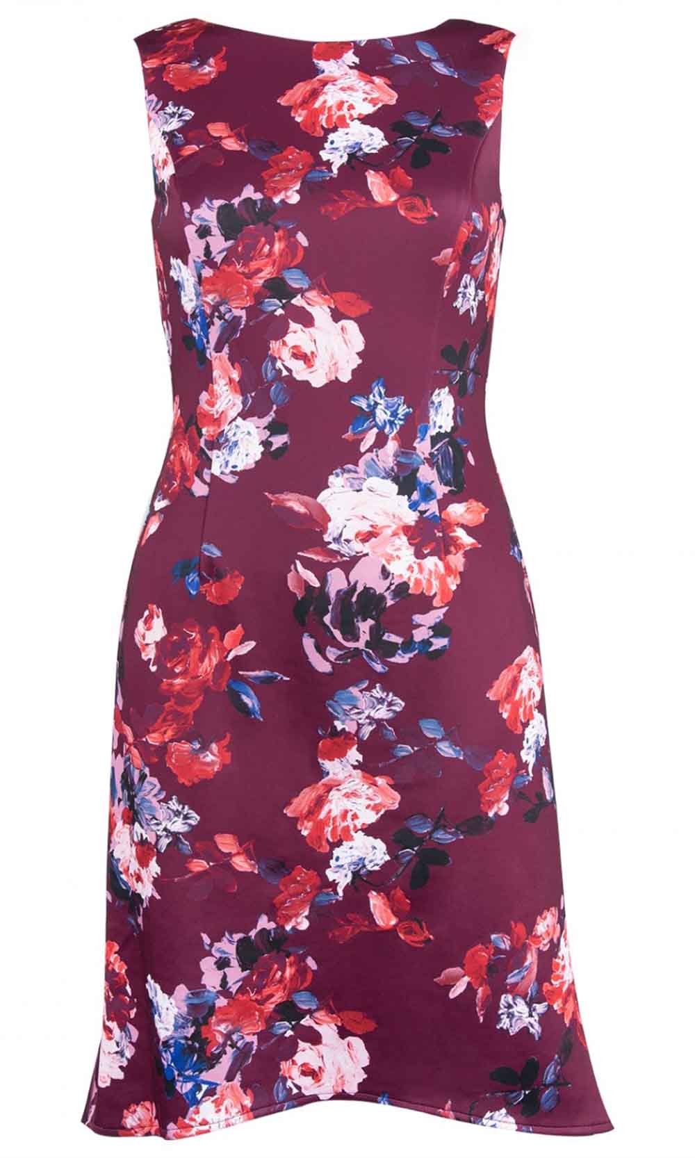 Adrianna Papell - AP1D102390SC Floral Print Bateau High Low Dress